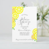メインスクイーズサマーレモンブライダルシャワーグレー 招待状 (スタンド正面)