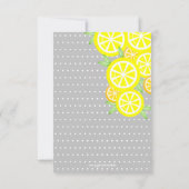 メインスクイーズサマーレモンブライダルシャワーグレー 招待状 (裏面)