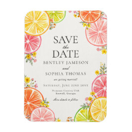 メインスクイーズシトラスフラワーの夏のSave the Date マグネット