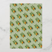 メインスクイーズタンゲリンオレンジネイビーブライダルシャワー 箔招待状 (裏面)