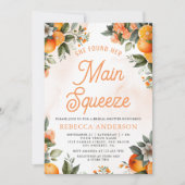 メインスクイーズタンジェリンオレンジシトラスブライダルシャワー 招待状 (正面)