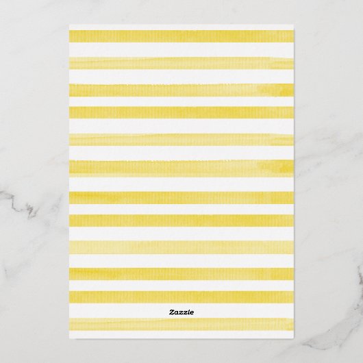 メインスクイーズフローラレモンリースブライダルシャワー 箔招待状 (裏面)