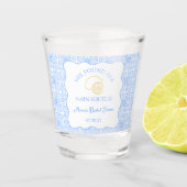 メインスクイーズブライダルシャワーレモンブルータイル ショットグラス (正面)