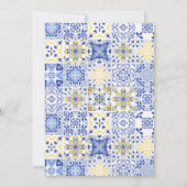 メインスクイーズブライダルシャワーレモンブルータイル 招待状 (裏面)