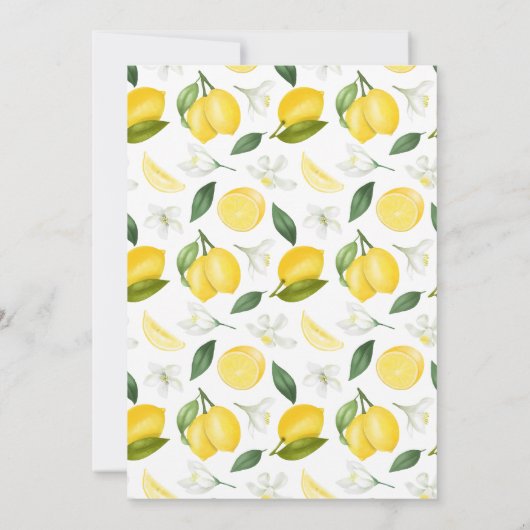 メインスクイーズブライダルシャワーレモン招待状 招待状 (裏面)