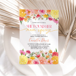 メインスクイーズブライトシトラスレモンブライダルシャワー 招待状