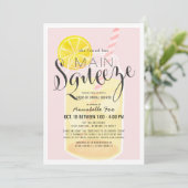 メインスクイーズレモネードピンクドライブバイブライダルシャワー 招待状 (スタンド正面)