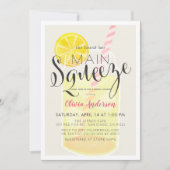メインスクイーズレモネードメイソンジャーブライダルシャワー 招待状 (正面)