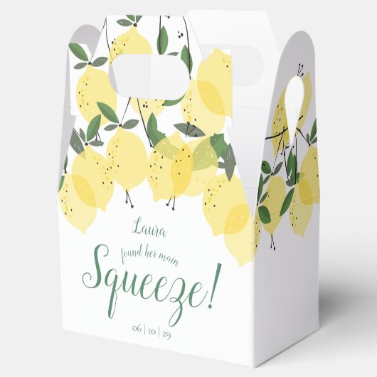 メインスクイーズレモンのブライダルシャワー フェイバーボックス (オープン)