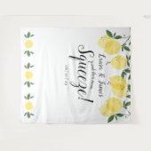 メインスクイーズレモンズウェディングシャワーの写真用背景 タペストリー (正面(横))