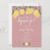 メインスクイーズレモンズダスティバラブライダルシャワー 招待状 (正面)