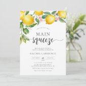 メインスクイーズレモンピンクフローラブライダルシャワー 招待状 (スタンド正面)