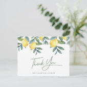 メインスクイーズレモンブライダルシャワーサンキュー ポストカード (スタンド正面)