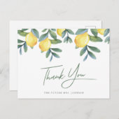 メインスクイーズレモンブライダルシャワーサンキュー ポストカード (正面/裏面)