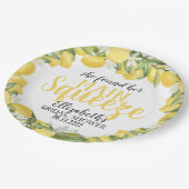 メインスクイーズレモンブライダルシャワープレート ペーパープレート (アングル)