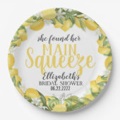 メインスクイーズレモンブライダルシャワープレート ペーパープレート (正面)