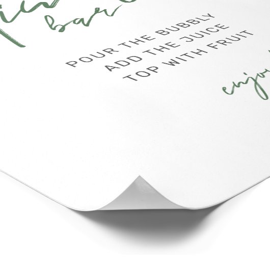 メインスクイーズレモンブライダルシャワーミモサバーサイン ポスター (角)