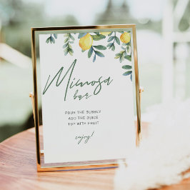 メインスクイーズレモンブライダルシャワーミモサバーサイン ポスター