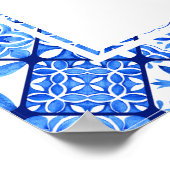 メインスクイーズレモンブルータイルブライダルシャワーへようこそ ポスター (角)