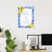 メインスクイーズレモンブルータイルブライダルシャワーへようこそ ポスター (ホームオフィス)