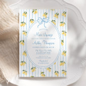 メインスクイーズレモンブルーボウイタリアンブライダルシャワー 招待状