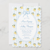 メインスクイーズレモンブルーボウイタリアンブライダルシャワー 招待状 (正面)