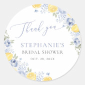 メインスクイーズレモン ブライダルシャワー ラウンドシール (正面)