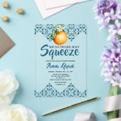 メインスクイーズ地中海のブライダルシャワーブルー アクリル招待状 (インサイチュ (ウェディング))