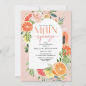 メインスクイーズ柑橘類ブライダルシャワー招待アーチ 招待状 (正面)