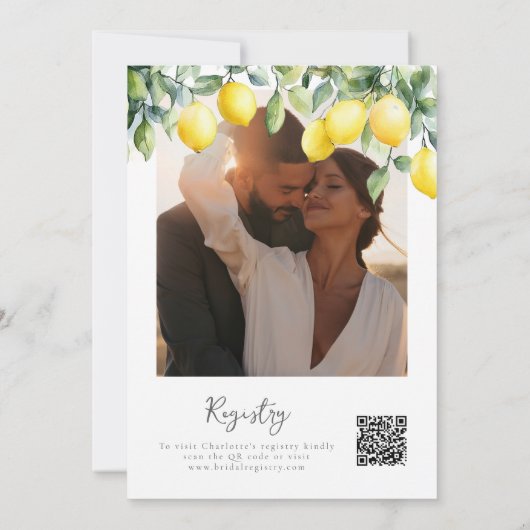 メインスクイーズ水彩写真QR ブライダルシャワー 招待状 (裏面)