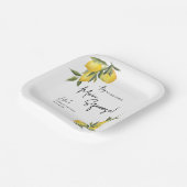 メインスクイーズ ウォーターカラーレモン ウェディングシャワー ペーパープレート (傾斜あり)