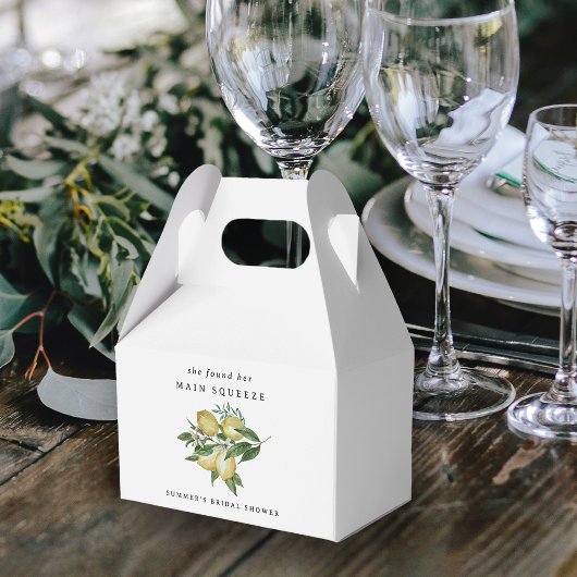 メインスクイーズ エレガント レモン シトラス ブライダルシャワー フェイバーボックス