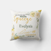 メインスクイーズ エレガント レモン フラワーブライダルシャワー クッション (裏面)