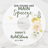 メインスクイーズ エレガント レモン フラワーブライダルシャワー ワイングラスタグ (裏面)