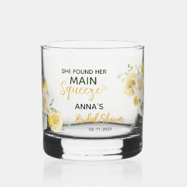 メインスクイーズ エレガント レモン フローラル ブライダルシャワー ウイスキーグラス