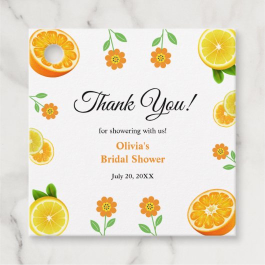 メインスクイーズ シトラス サマー レモン ブライダルシャワー フェイバータグ (正面)