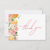 メインスクイーズ シトラス テーマのブライズシャワー サンキューカード (正面)