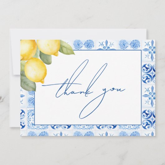 メインスクイーズ シトラス テーマのブライズシャワー サンキューカード (正面)