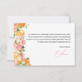 メインスクイーズ シトラス テーマのブライズ シャワー サンキューカード (裏面)