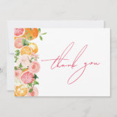 メインスクイーズ シトラス テーマのブライズ シャワー サンキューカード (正面)