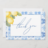 メインスクイーズ シトラス テーマのブライズ シャワー サンキューカード (正面)