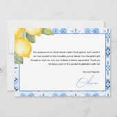 メインスクイーズ シトラス テーマのブライズ シャワー サンキューカード (裏面)