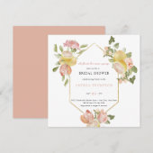 メインスクイーズ | シトラス | ピンク フラワーブライダルシャワー 招待状 (正面/裏面)