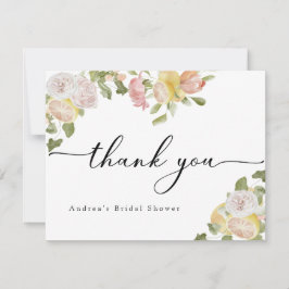 メインスクイーズ | シトラス | ピンク フローラル サンキューカード