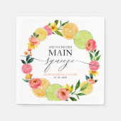 メインスクイーズ シトラス フローラル ブライダルシャワー スタンダードカクテルナプキン (正面)