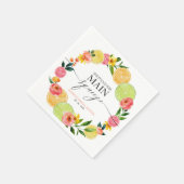 メインスクイーズ シトラス フローラル ブライダルシャワー スタンダードカクテルナプキン (角)