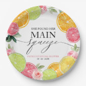 メインスクイーズ シトラス フローラル ブライダルシャワー ペーパープレート (正面)