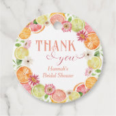 メインスクイーズ シトラス ブライダルシャワー フェイバータグ (正面)