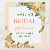 メインスクイーズ シトラス ブライダルシャワー ワインラベル (シングルラベル)