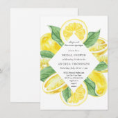 メインスクイーズ | シトラス | レモンイエローのブライダルシャワー 招待状 (正面/裏面)